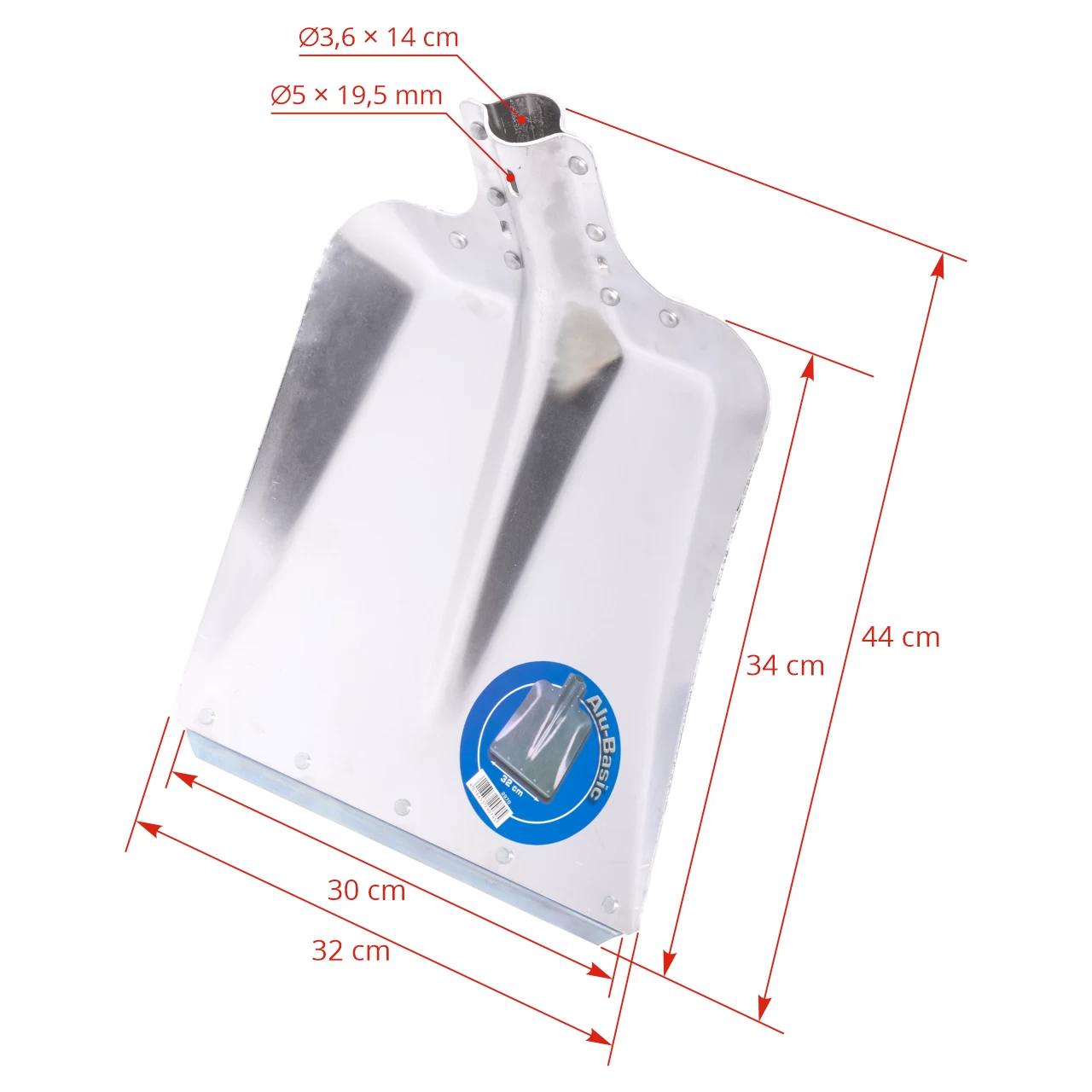 Pala in alluminio, 32 × 34 cm