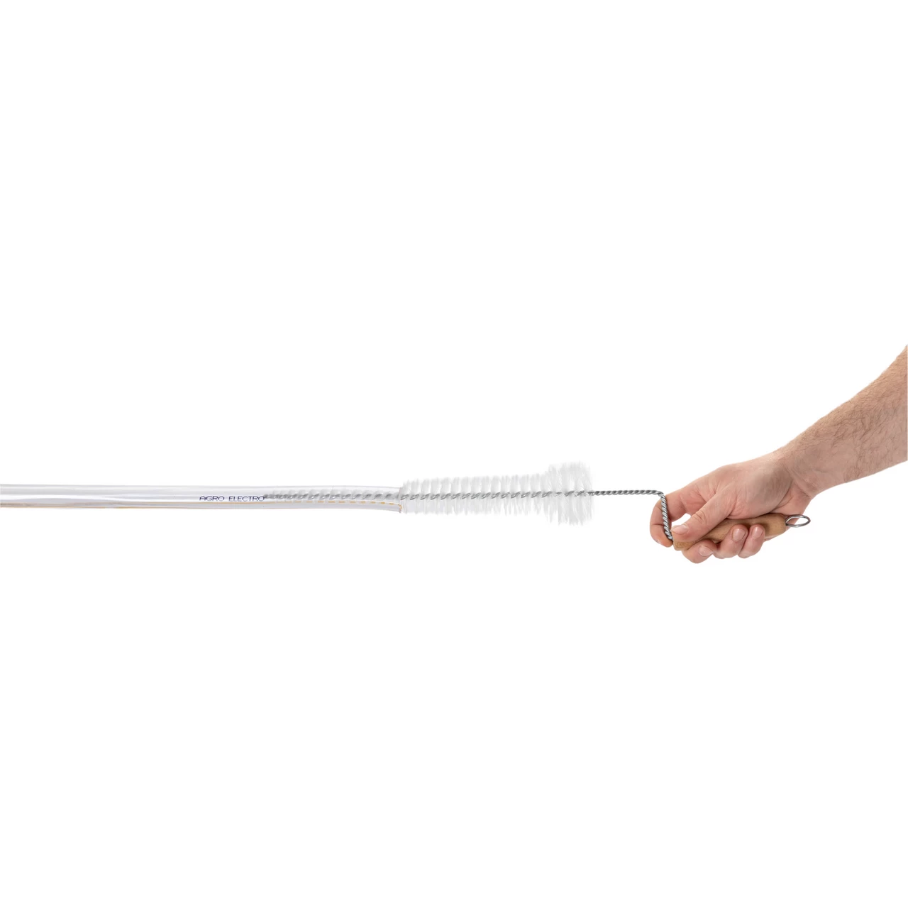 Spazzola a spirale per la pulizia delle guaine con manico in legno, 50 cm