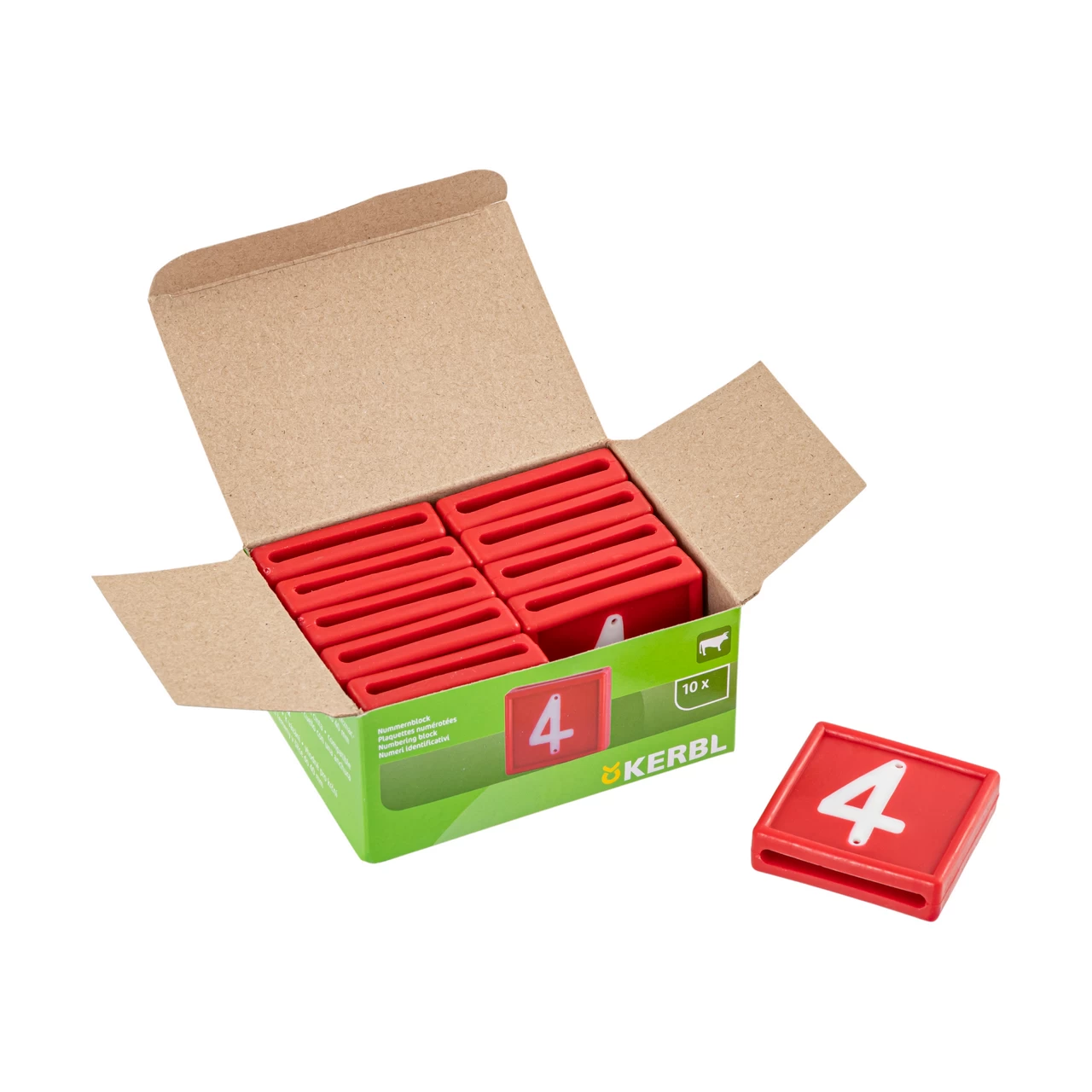 Numeri per bracciale di marcatura degli animali, no. 4, 10 pezzi