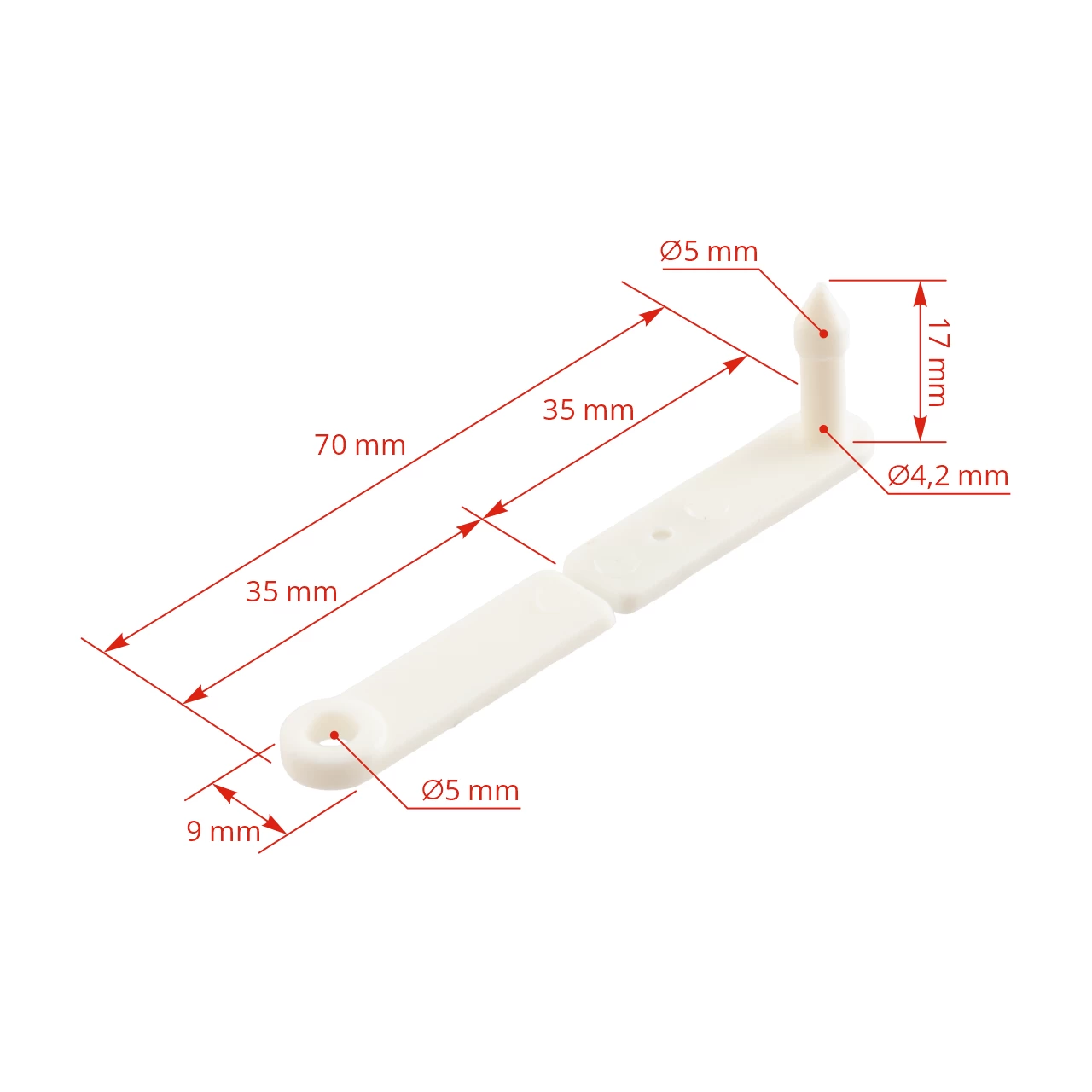 Marchi auricolari per agnelli e capretti, Twintag, bianco, 1-50