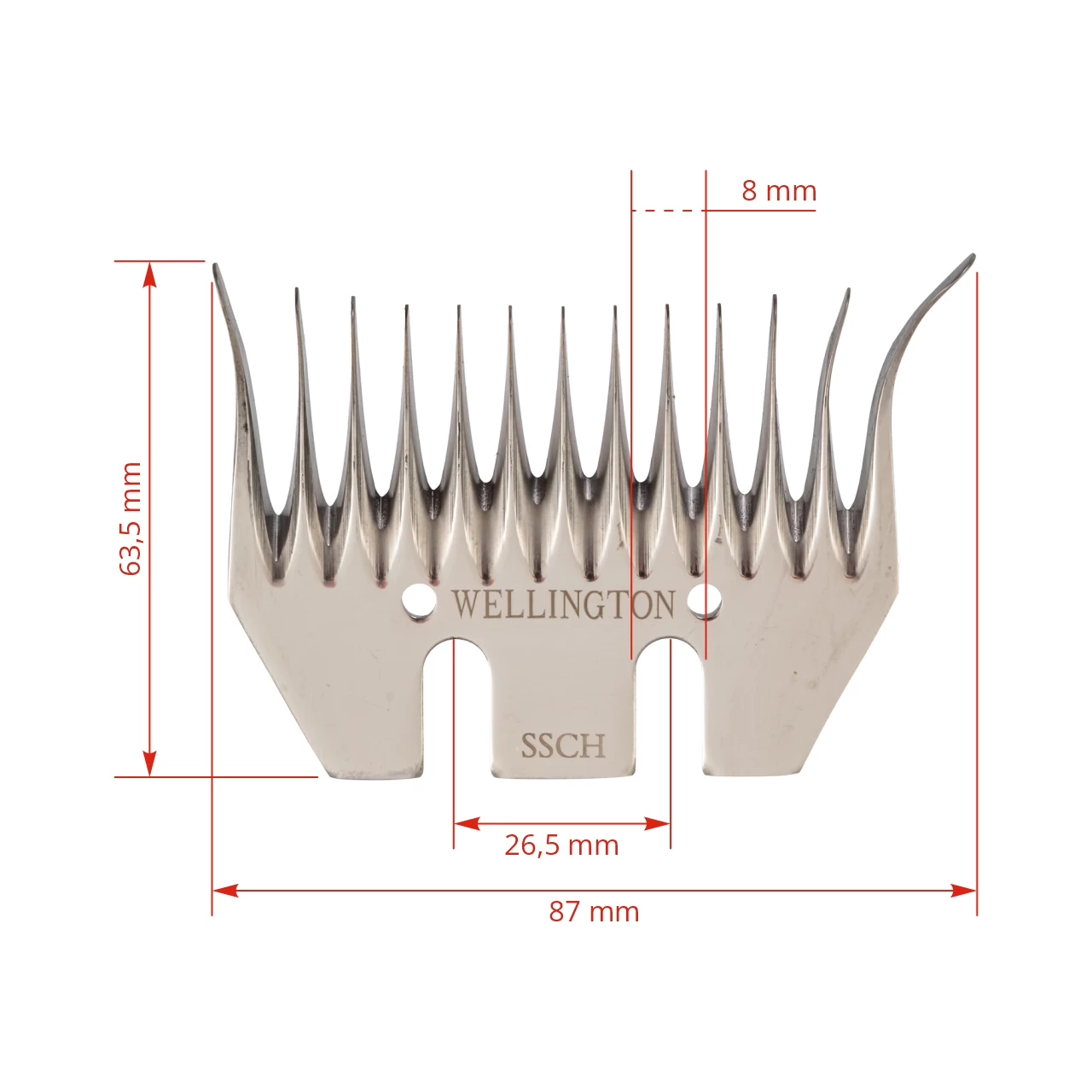 Coltello inferiore curvo a 13 denti, Wellington