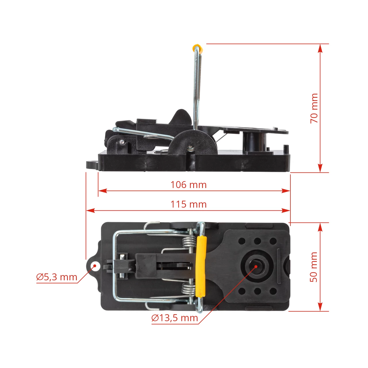 Set di 2 trappole per topi, 11 × 5 cm