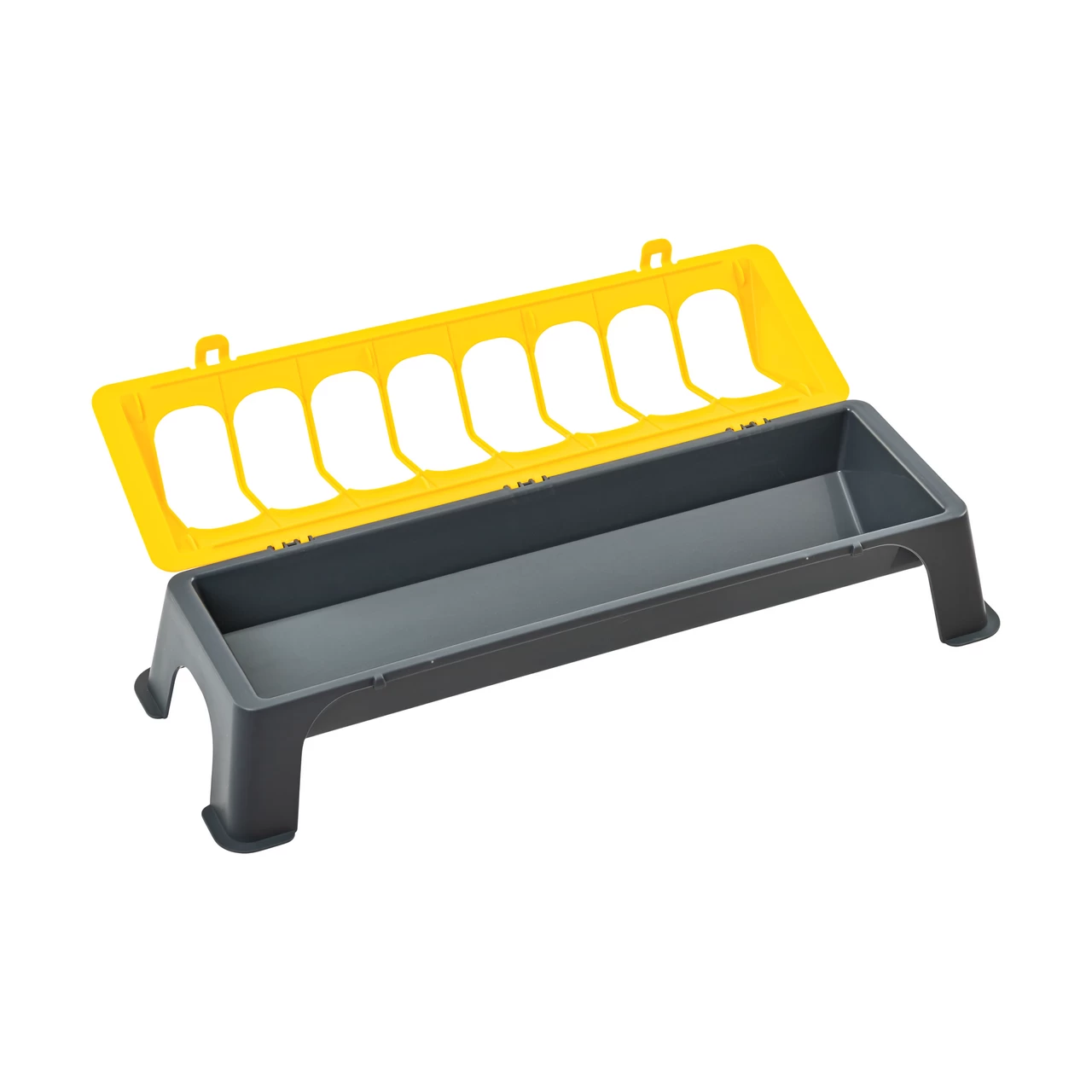Mangiatoia per polli, plastica, antracite-giallo, 50 cm