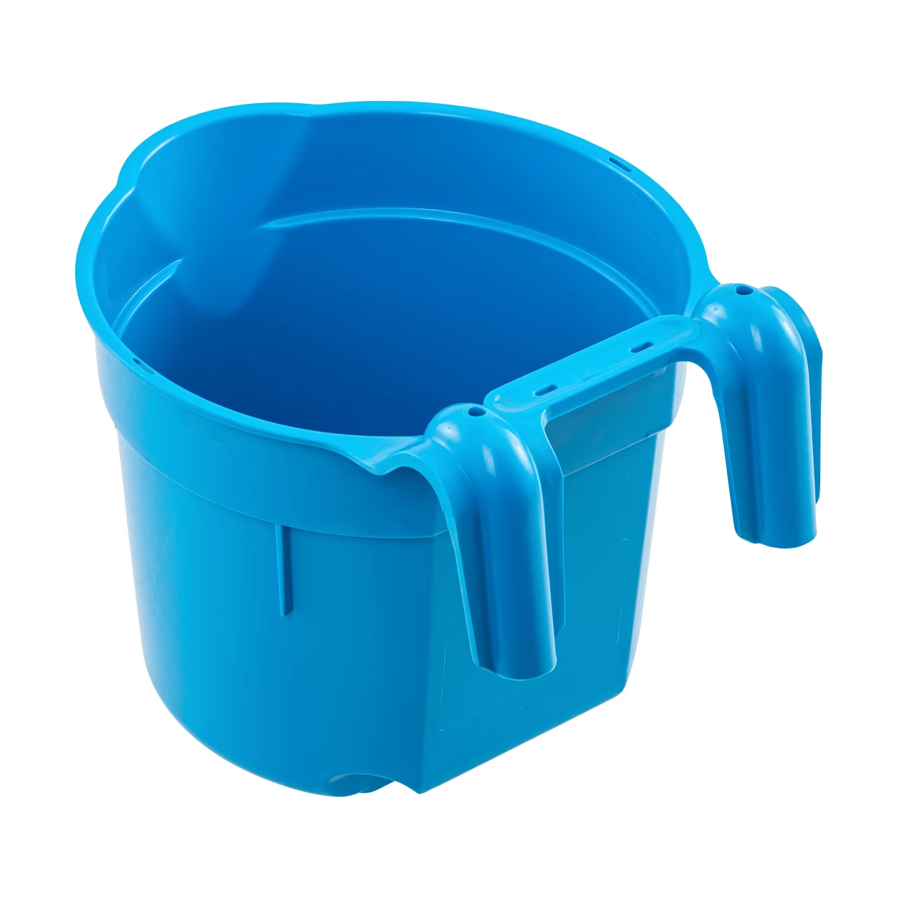 Secchio per l'alimentazione, con staffa di sospensione, forma cilindrica, blu, 8 litri