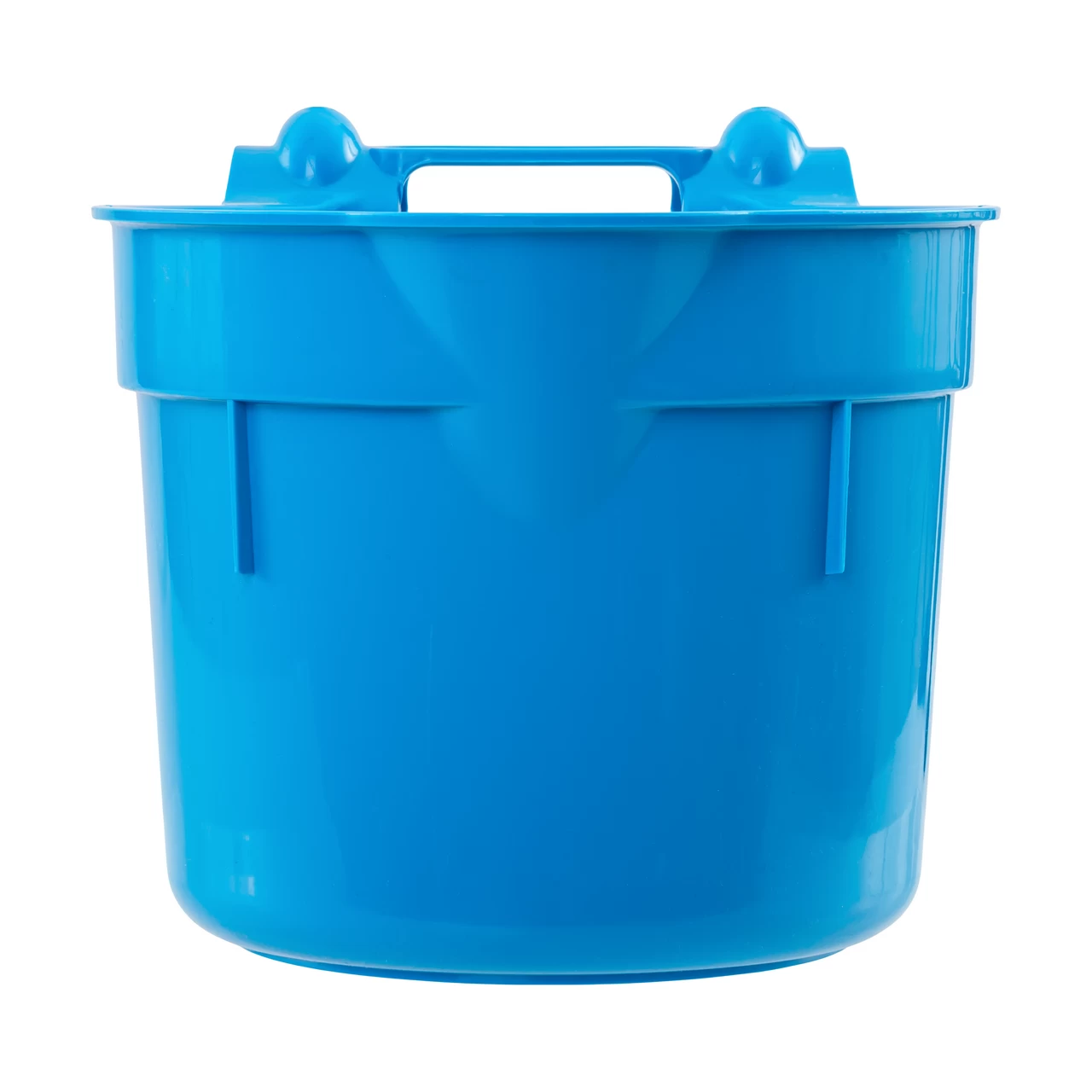 Secchio per l'alimentazione, con staffa di sospensione, forma cilindrica, blu, 8 litri