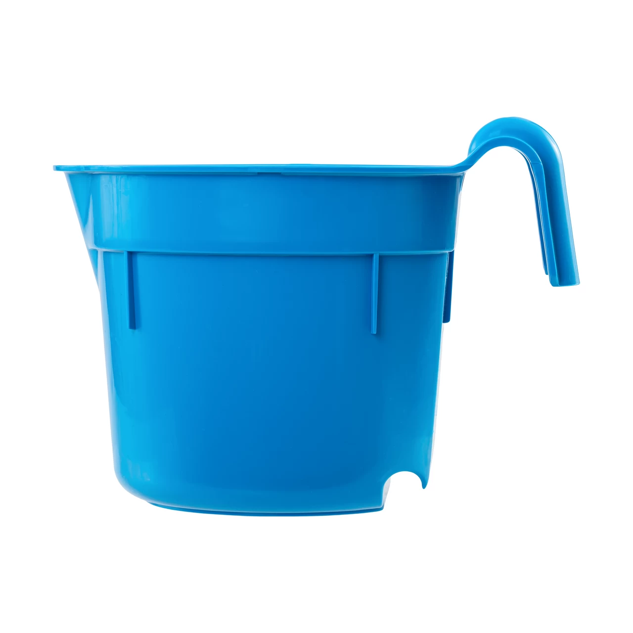 Secchio per l'alimentazione, con staffa di sospensione, forma cilindrica, blu, 8 litri