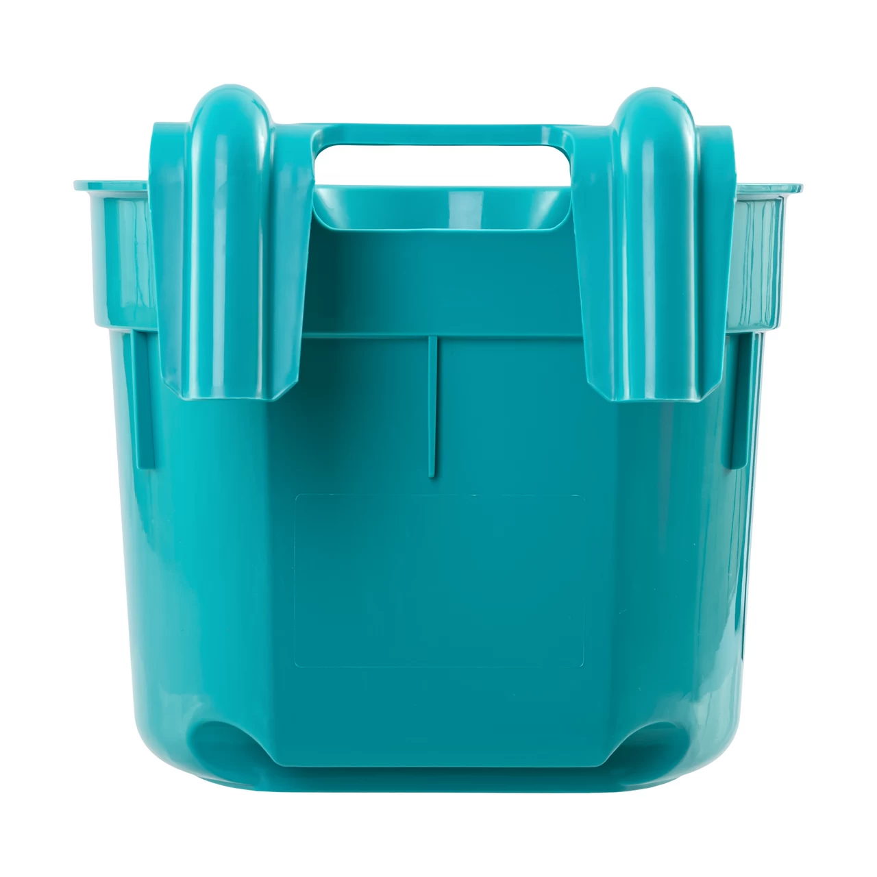 Secchio per l'alimentazione, con staffa di sospensione, forma cilindrica, turchese, 8 litri