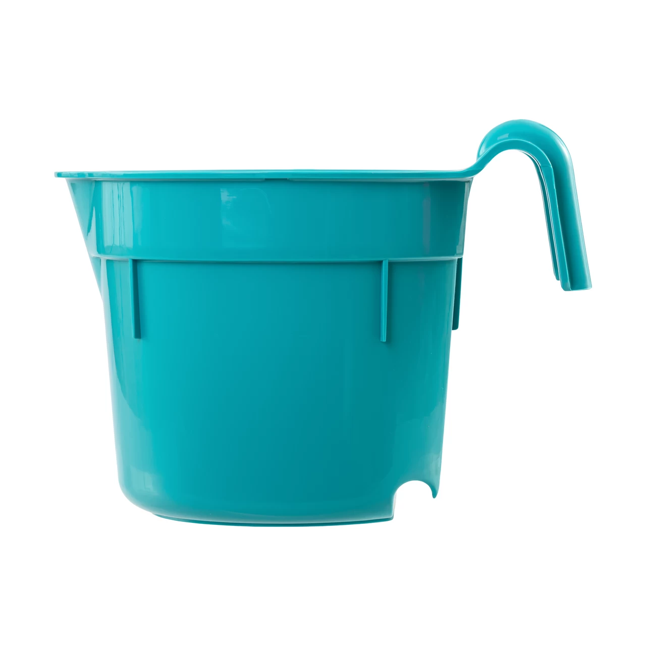 Secchio per l'alimentazione, con staffa di sospensione, forma cilindrica, turchese, 8 litri