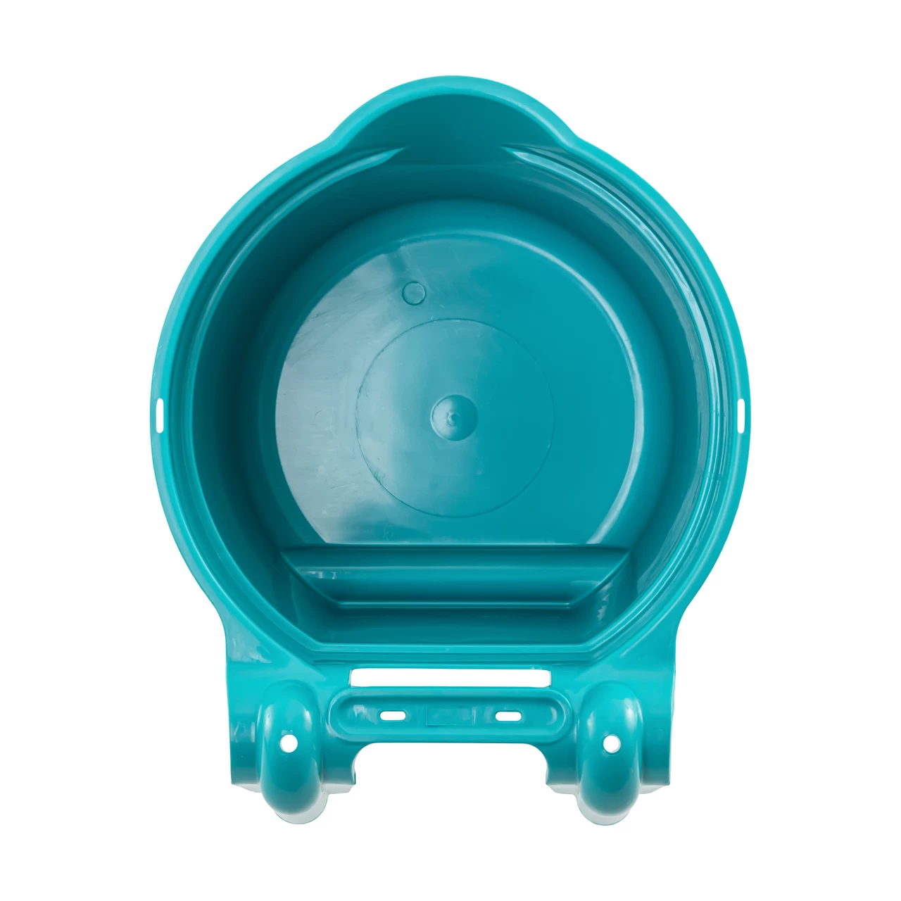 Secchio per l'alimentazione, con staffa di sospensione, forma cilindrica, turchese, 8 litri