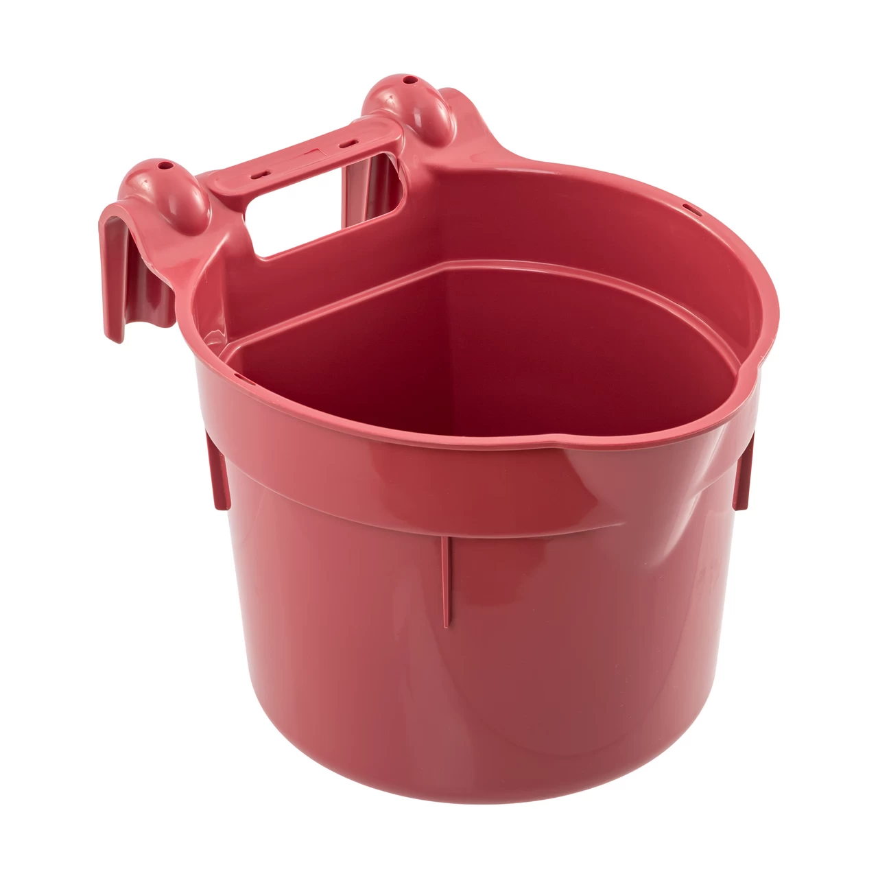 Secchio per l'alimentazione, con staffa di sospensione, forma cilindrica, bordeaux, 8 litri