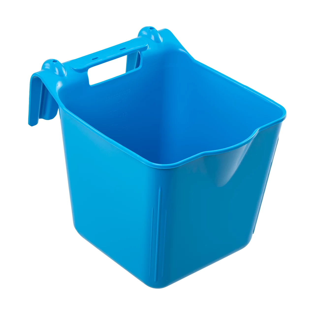 Secchio per l'alimentazione, con staffa di sospensione, forma quadrata, blu, 13 litri