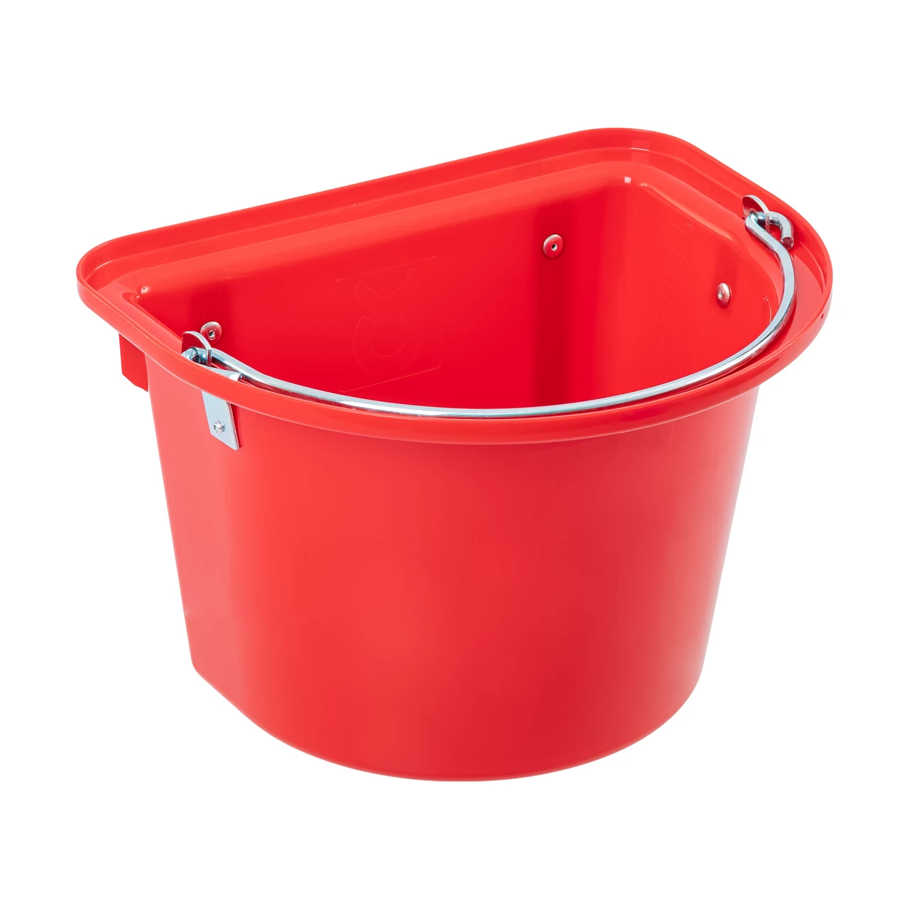 Secchio per mangime per cavalli con staffa per fissaggio e maniglia, rosso, 12 litri
