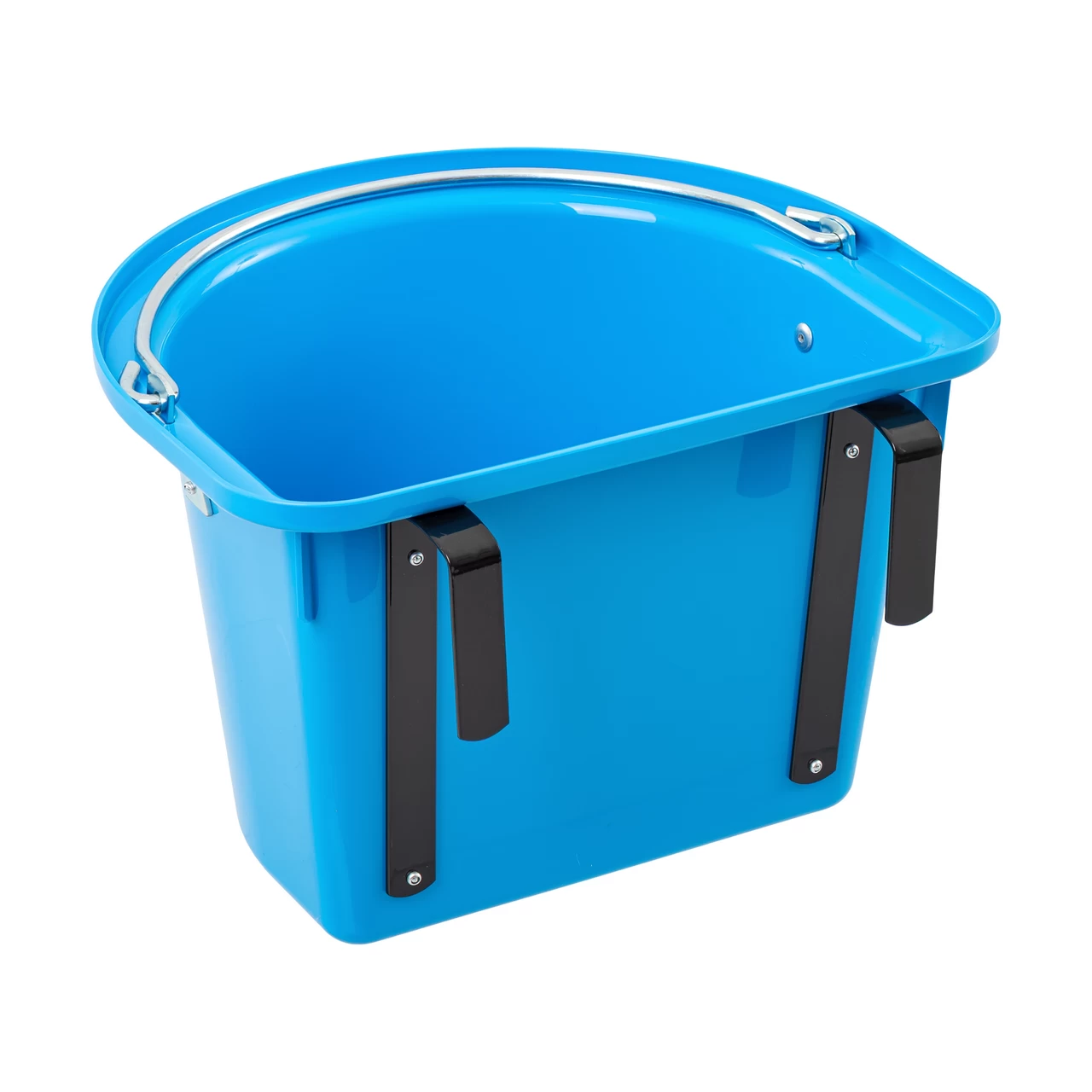 Secchio per mangime per cavalli con staffa per fissaggio e maniglia, blu, 12 litri