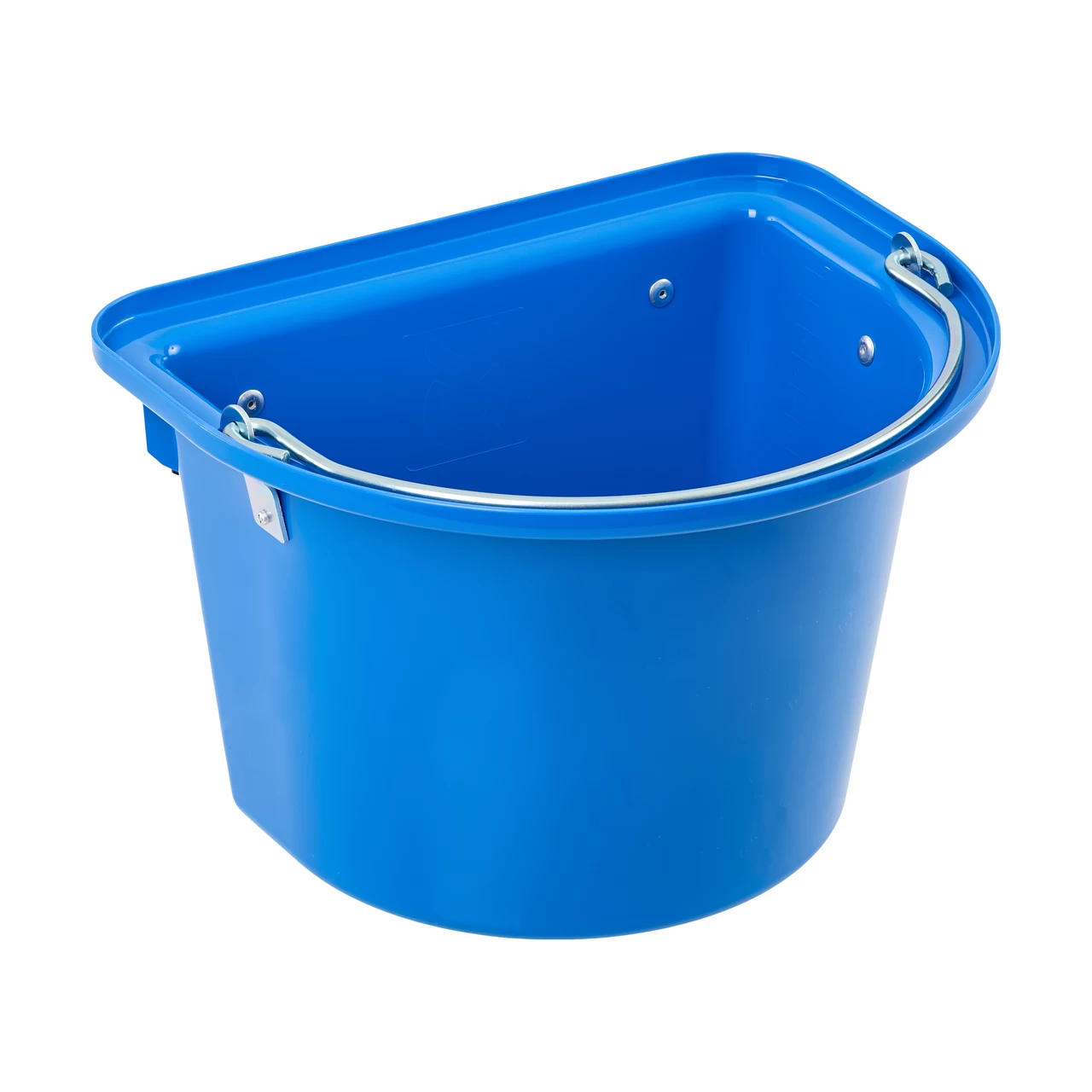 Secchio per mangime per cavalli con staffa per fissaggio e maniglia, blu reale, 12 litri