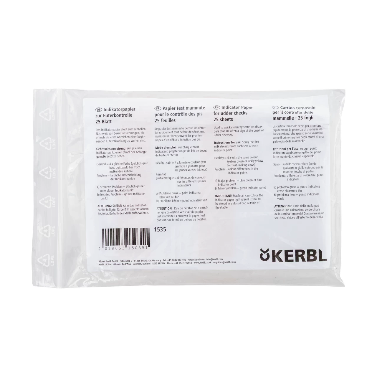 Cartina indicatrice Mastitest, 25 pz.