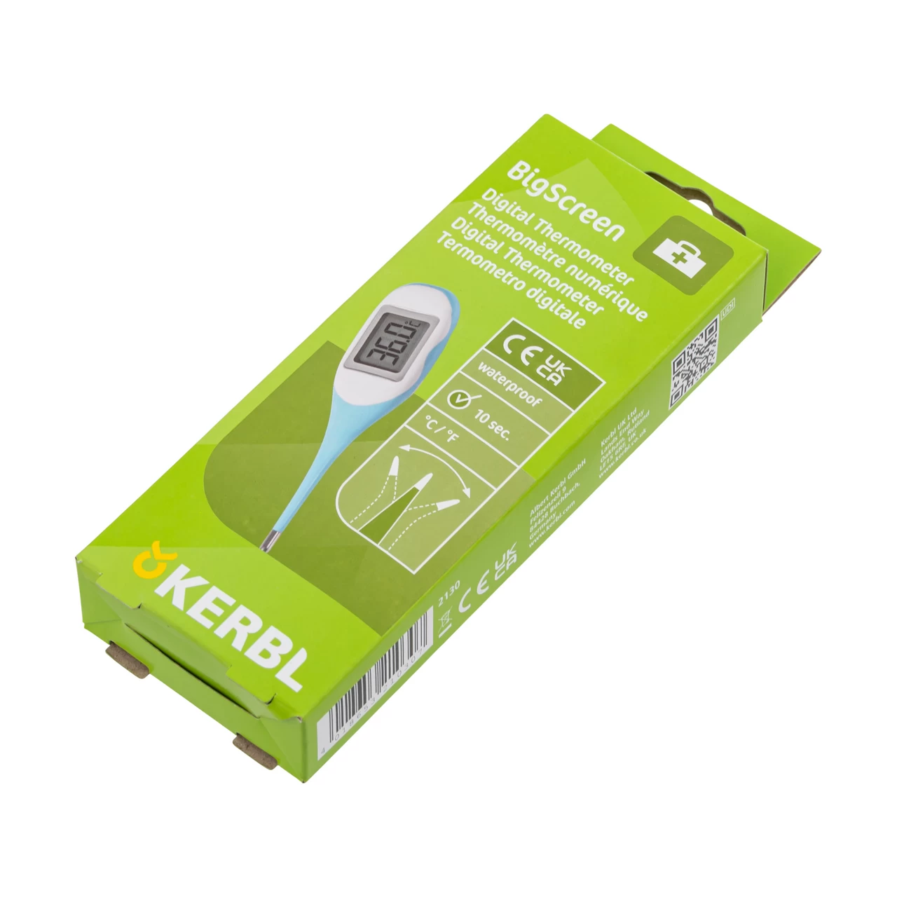 Termometro digitale impermeabile con ampio display digitale e punta di misurazione flessibile