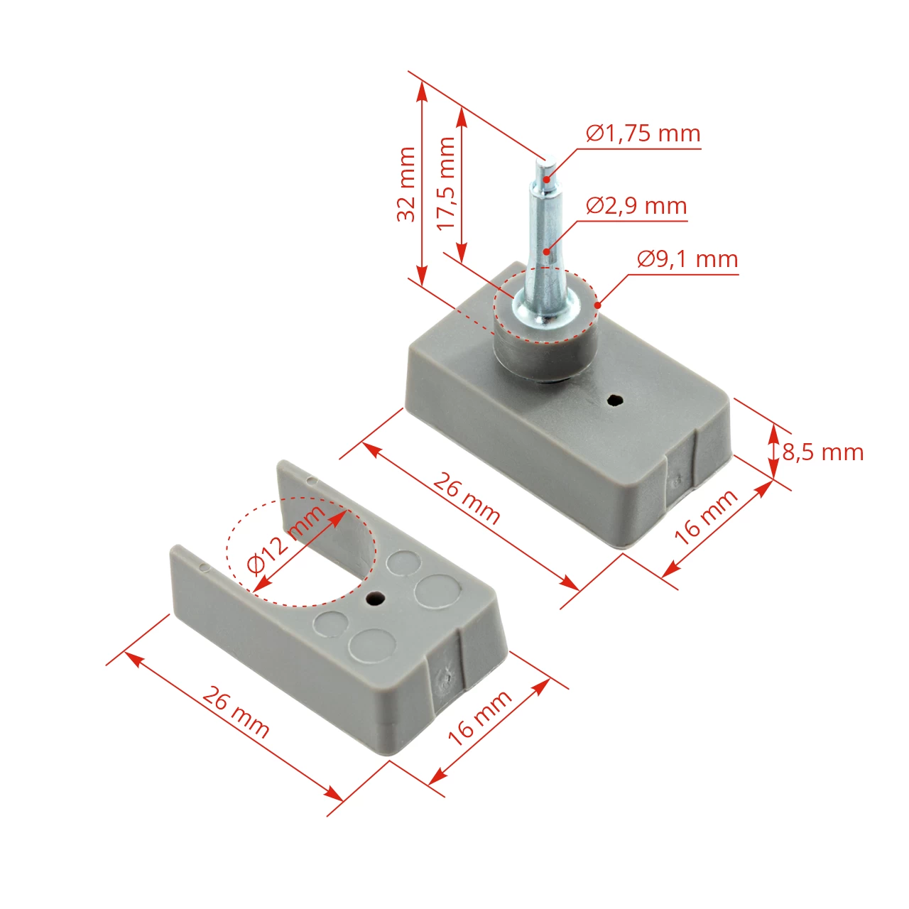 Set di aghi di ricambio per le pinze applicatrici delle marche auricolari FlexoPlus e MultiFlex