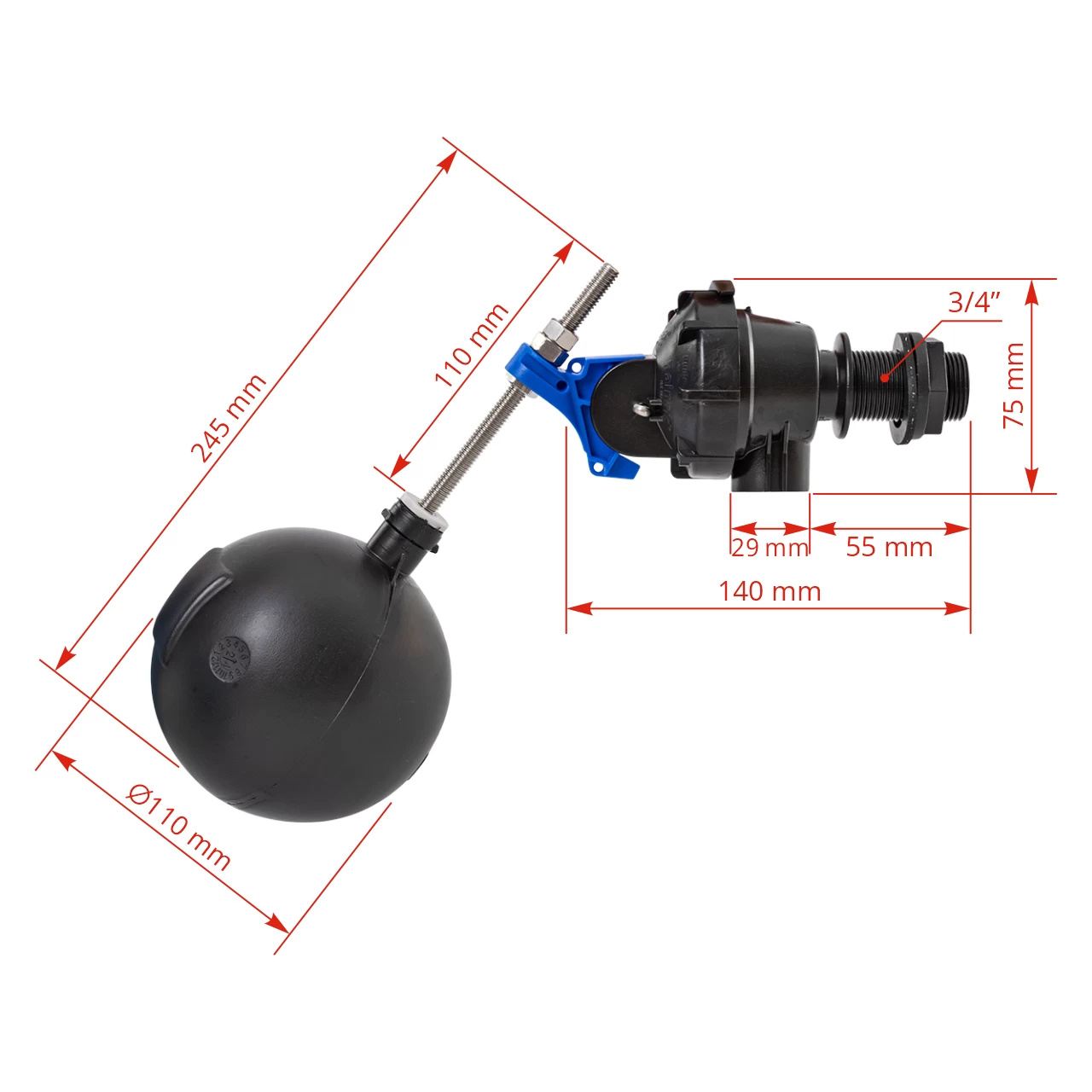 Valvola automatica a galleggiante, XtraFlo Top Entry, 3/4"