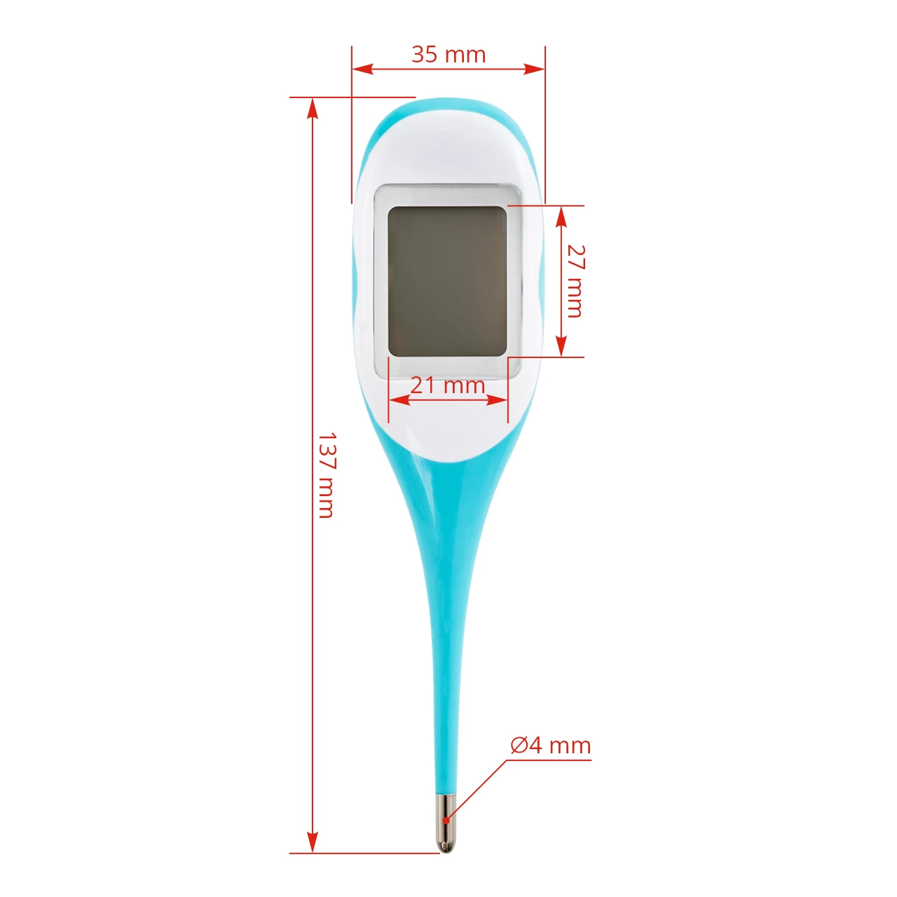 Termometro digitale impermeabile con ampio display digitale e punta di misurazione flessibile