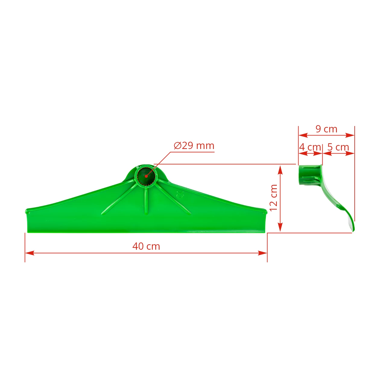 Raschietto per spingere letame, plastica, 40 cm