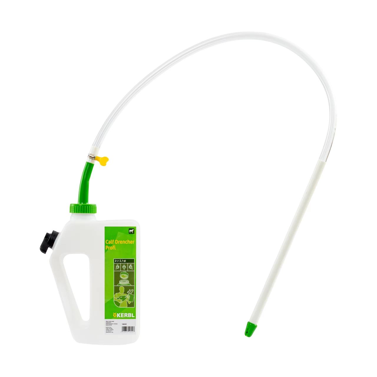 Bidone per la somministrazione di liquidi ai vitelli, con sistema di drenaggio, 2 litri