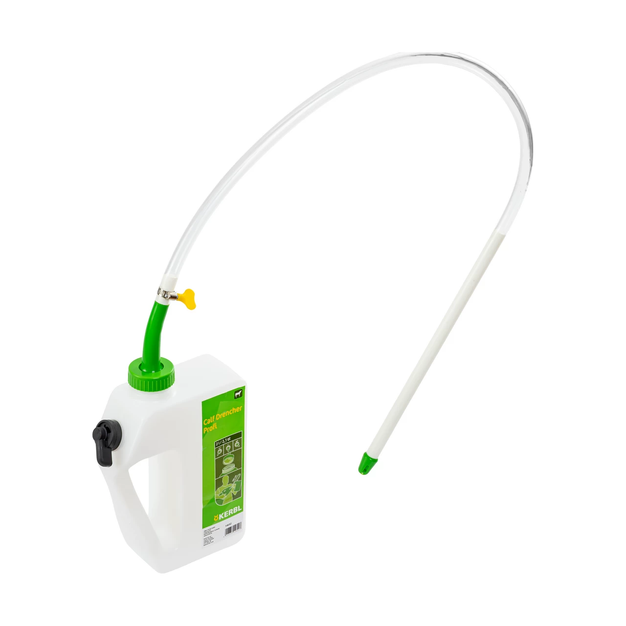 Bidone per la somministrazione di liquidi ai vitelli, con sistema di drenaggio, 2 litri