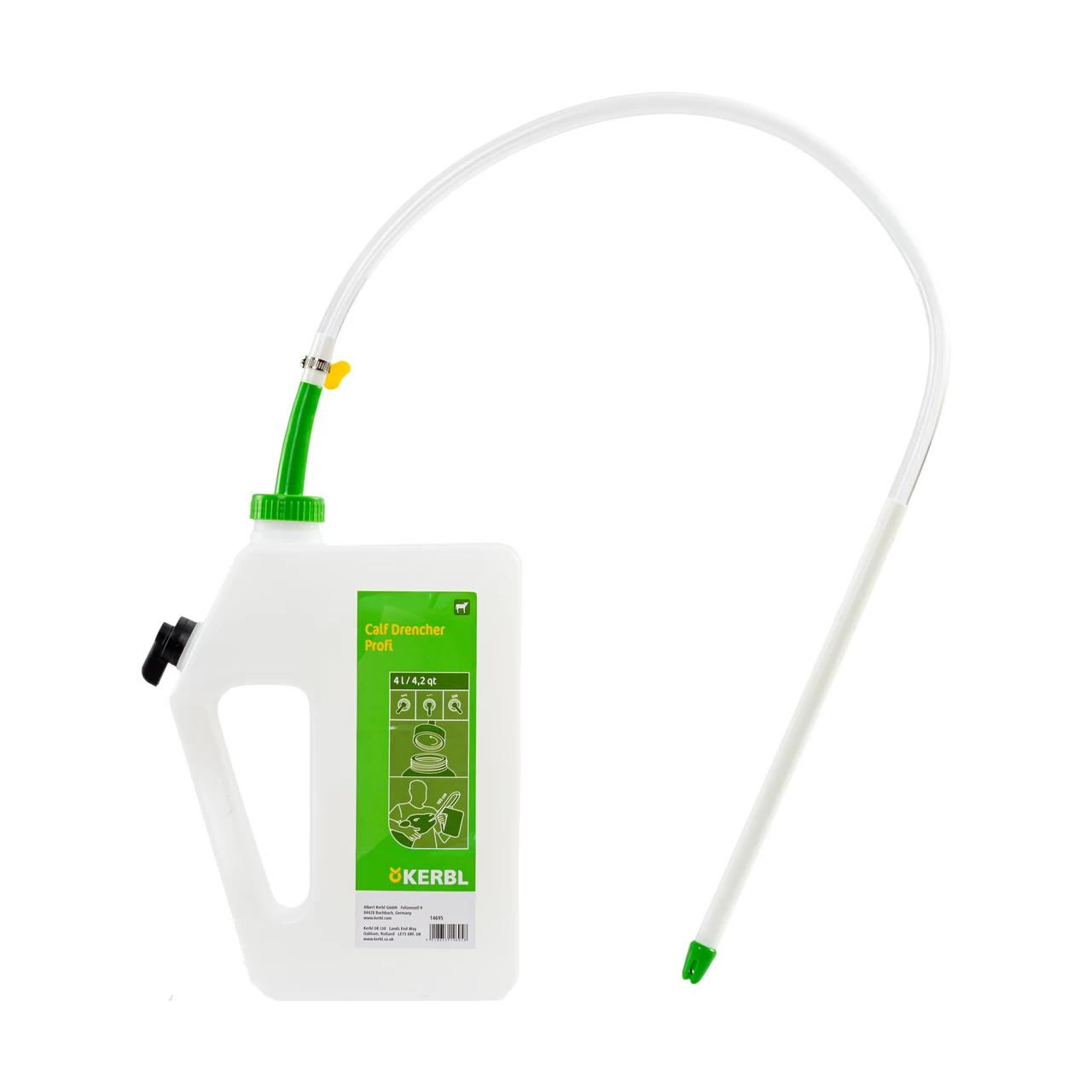 Bidone per la somministrazione di liquidi ai vitelli, con sistema di drenaggio, 4 litri