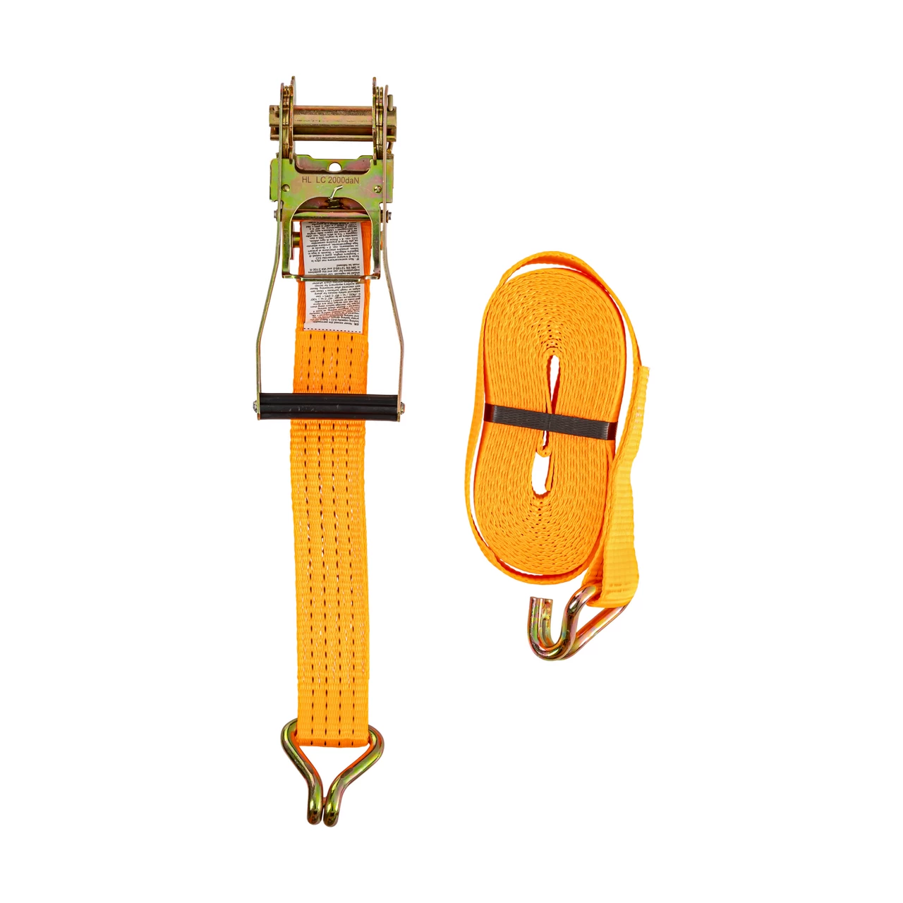Cinghia di ancoraggio con cricchetto, arancione, 4000 kg, 50 mm × 8 m