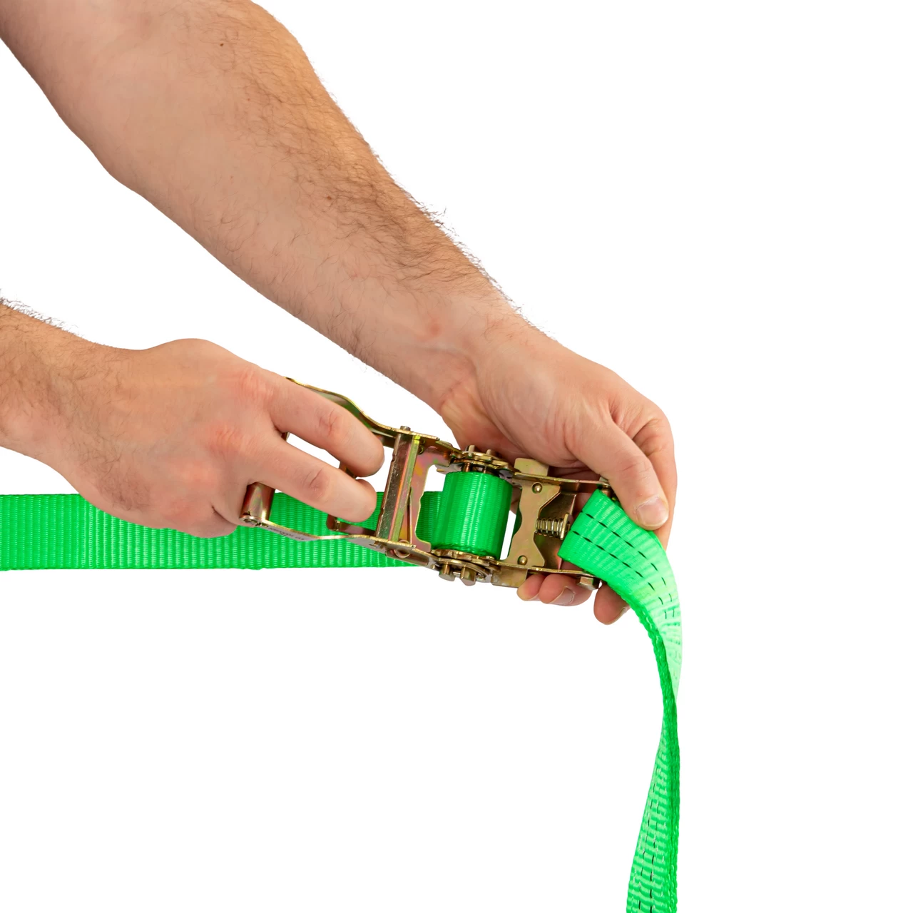 Cinghia di ancoraggio con cricchetto, verde, 2000 kg, 35 mm × 6 m
