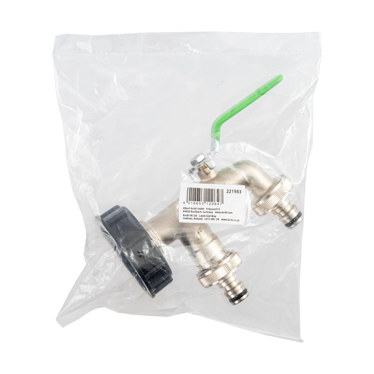 Rubinetto per container IBC, 3/4", con 2 uscite