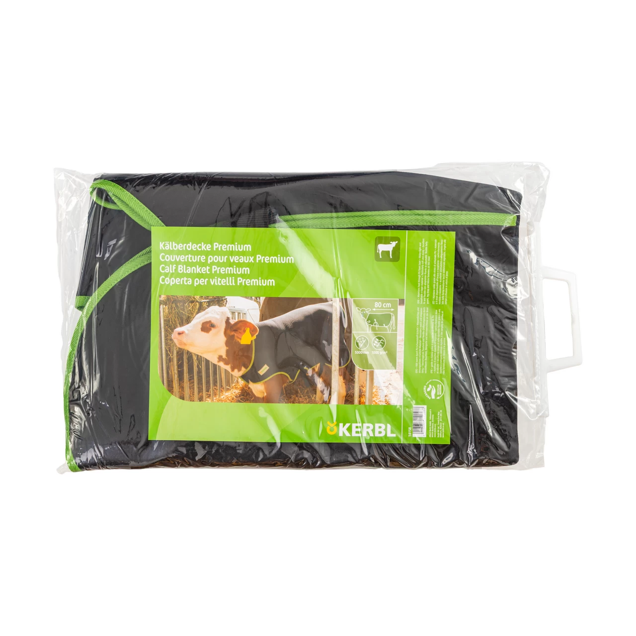 Coperta premium per vitello, termoisolante, impermeabile, nera, 80 × 70 cm