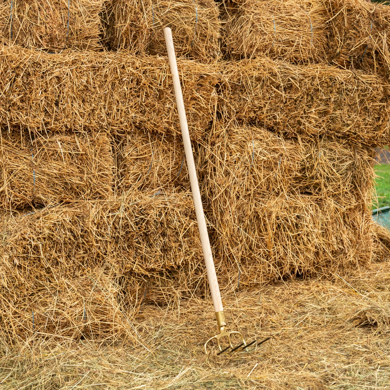 Forca per letame a 4 corna, curva a 90 gradi, 22,5 × 20 cm