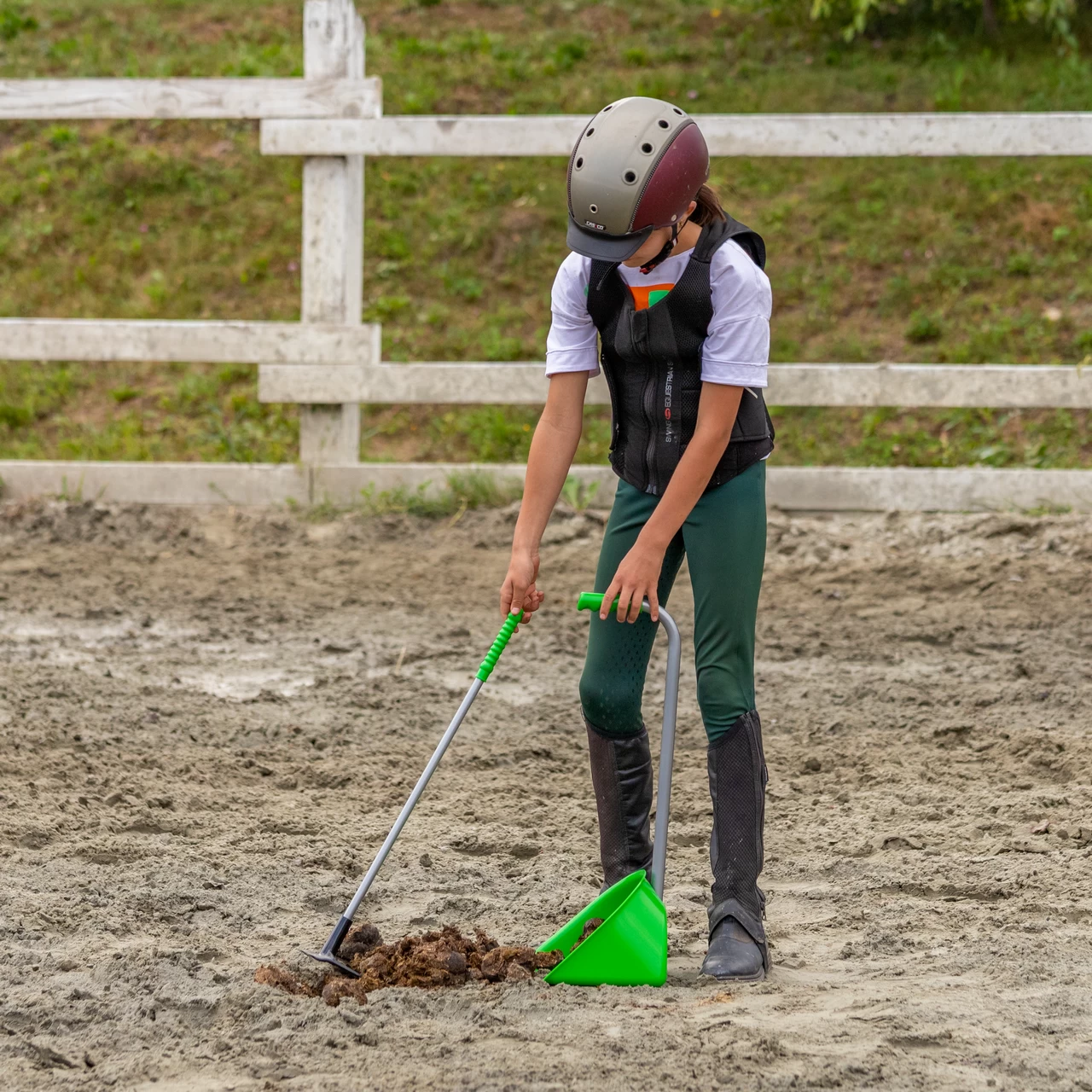 Pala Mistboy Mini con rastrello, verde, 60 cm