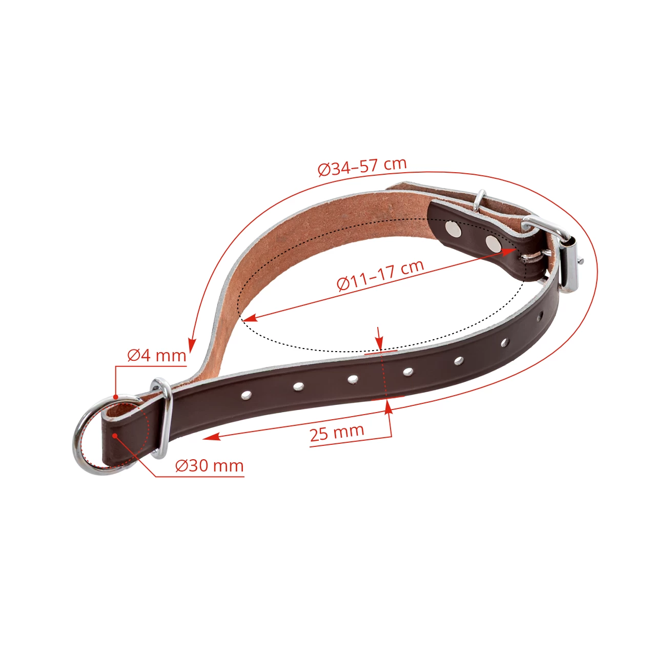 Collare per pecore e montoni, in pelle, 65 cm