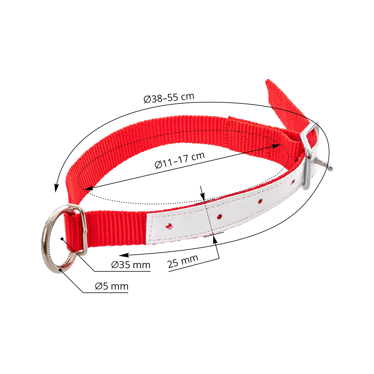 Collare per pecore, rosso, 60 cm