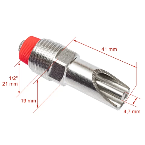 Ciuccio con filettatura da 1/2" per maialini, con nipplo da 3/8"