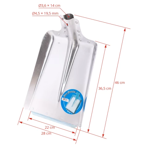 Pala in alluminio, 28 × 36,5 cm