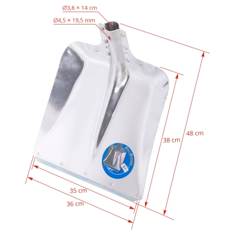 Pala in alluminio, 36 × 38 cm