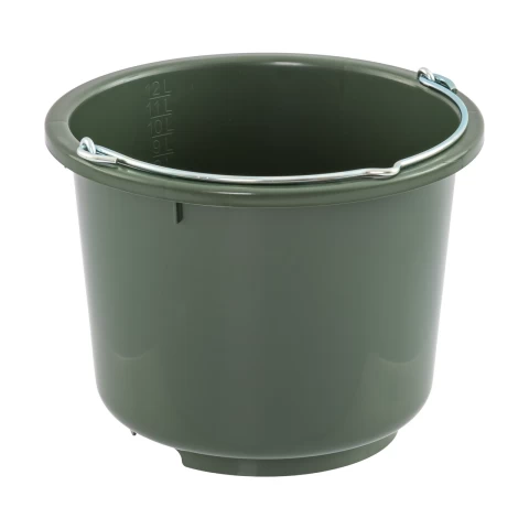 Secchio di stalla e alimentazione, verde, 12 litri