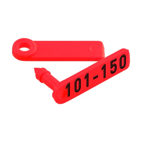 Marchi auricolari per agnelli e capretti, Twintag, rosso, 101-150