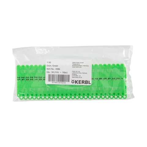 Marchi auricolari per agnelli e capretti, Twintag, verde, 1-50