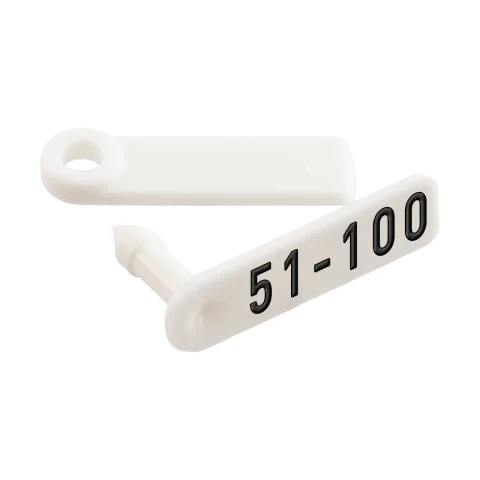 Marchi auricolari per agnelli e capretti, Twintag, bianco, 51-100