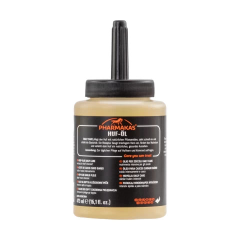 Olio per zoccoli con vitamina E e spazzola, Pharmakas, 475 ml