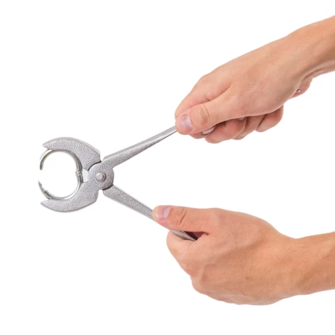 Pinza applicatore di anelli nasali per suini, grande