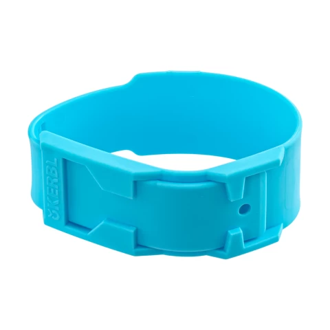 Bracciale a marchio per mucca, plastica, azzurro