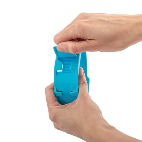 Bracciale a marchio per mucca, plastica, azzurro