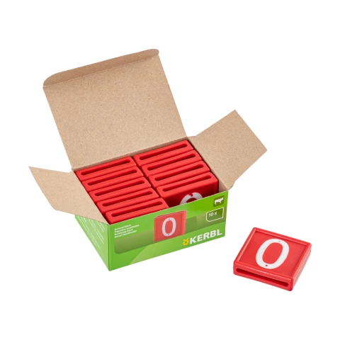 Numeri per bracciale di marcatura degli animali, no. 0, 10 pezzi