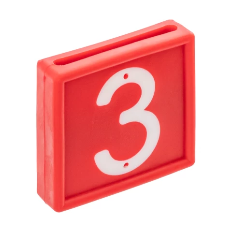 Numeri per bracciale di marcatura degli animali, no. 3, 10 pezzi.