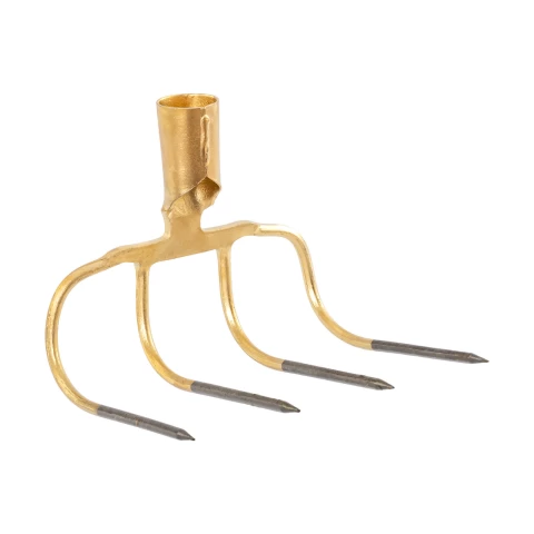 Forca per letame a 4 corna, curva a 90 gradi, 22,5 × 20 cm