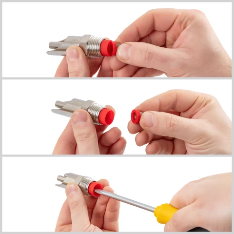 Ciuccio con filettatura da 1/2" per maialini, con nipplo da 3/8"